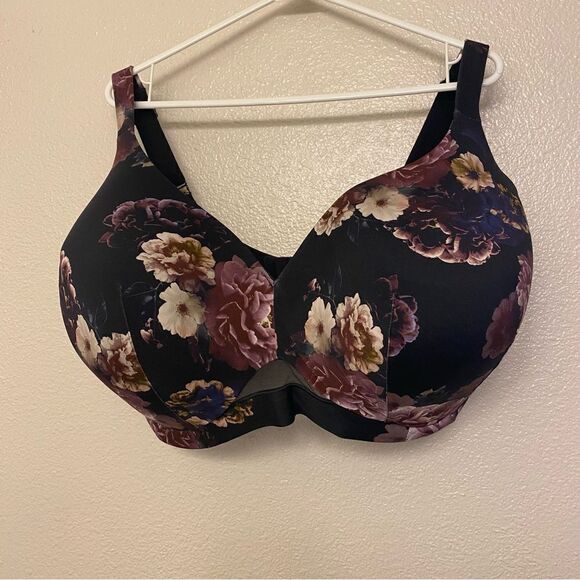 Cacique Lane Bryant plus size Lightly Lined Full Coverage t-shirt bra floral 42K - Picture 2 of 10